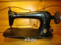 ANTIQUE Industrial SINGER Sewing Machine Head Fiddle Base 1888