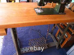 A 117L Bernina INDUSTRIAL SEWING MACHINE on wood stand vintage PICK UP CALIFORN