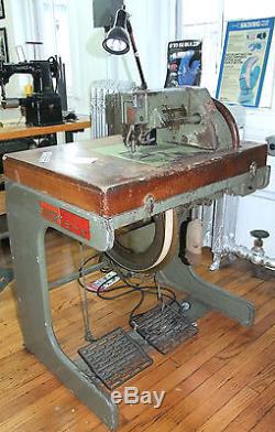 Antique AMF Hand Stitch Industrial Sewing Machine & Table, Leather Glove Factory