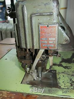 Antique AMF Hand Stitch Industrial Sewing Machine & Table, Leather Glove Factory