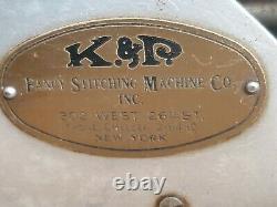 Antique K & P FANCY STITCHING MACHINE CO Industrial Chain-Stitch Sewing 2 NEEDLE