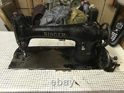 Antique SINGER Model 96-10 Sewing Machine with Table, Motor, and Pedals