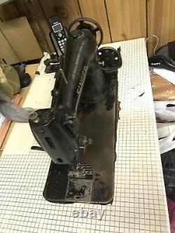 Antique SINGER Model 96-10 Sewing Machine with Table, Motor, and Pedals