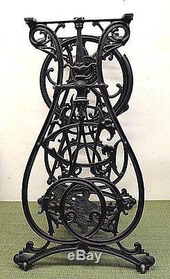 Antique WILLCOX & GIBBS Cast Iron Sewing Machine Treadle Base Industrial 1870
