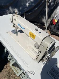 Atlas Industrial Lockstitch Sewing Machine with Table & 110V Servo Motor 550W