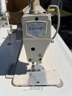 Atlas Industrial Lockstitch Sewing Machine with Table & 110V Servo Motor 550W