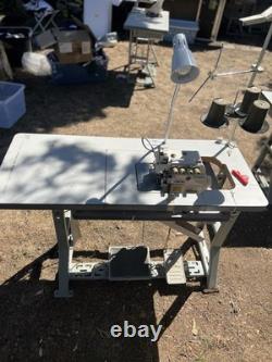Atlas USA AT 5200EX-4 Industrial Overlock Sewing Machine with Table & Servo Motor
