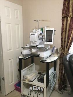 Baby Lock Endurance II 6 Needle Embroidery Machine with Heavy Duty Stand/extras