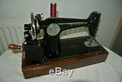 Beautiful Singer 201K Handcrank Semi-Industrial Sewing Machine(SEE LEATHER SEWN)