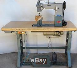 CHANDLER 55B Post Bed 2-Needles 1/4 Gauge Needle Feed Industrial Sewing Machine