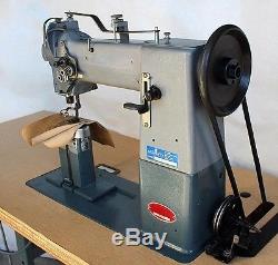 CHANDLER 55B Post Bed 2-Needles 1/4 Gauge Needle Feed Industrial Sewing Machine