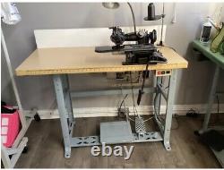 COLUMBIA BLIND STITCH INDUSTRIAL SEWING MACHINE WITH Table/motor/lamp/ T Stand