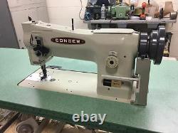 Consew 206RB-5 Industrial Sewing Machine With American Made Wood Green Top Table