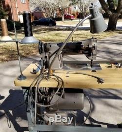 Consew 206-rb Walking Foot Industrial Sewing Machine +motor, Table +casters Euc