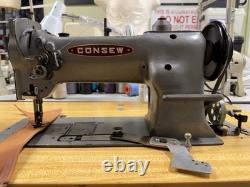 Consew 226R-1 Walking Foot Sewing Machine with Table & Servo Motor Tested