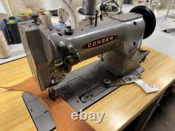 Consew 226R-1 Walking Foot Sewing Machine with Table & Servo Motor Tested