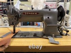 Consew 226R-1 Walking Foot Sewing Machine with Table & Servo Motor Tested