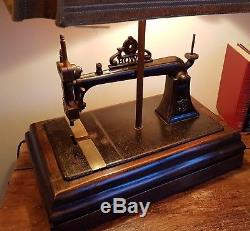 Converted Upcycled Antique'howe' Sewing Machine Table Lamp Vintage Industrial
