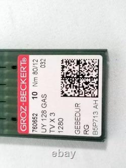 Groz-Beckert UY 128 GAS TVx3 1280 Industrial Sewing Machine Needles Size 80/12