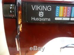 Husqvarna Viking 6460 Sewing Machine Red Vintage Industrial Sweden
