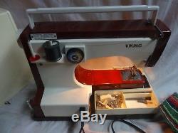 Husqvarna Viking 6460 Sewing Machine Red Vintage Industrial Sweden
