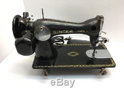INDUSTRIAL STRENGTH HEAVY DUTY VNTG SINGER SEWING MACHINE SEW LEATHER with EXTRAS