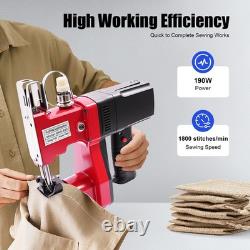 Industrial Portable Electric Sewing Machine 190W 110V for Bags Leather Fabric US