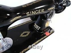 Industrial Strength HEAVY DUTY SINGER 15-90 SEWING MACHINE 16 OZ LEATHER WOW