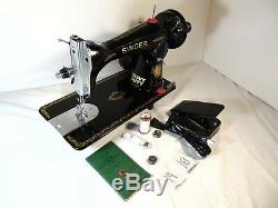 Industrial Strength HEAVY DUTY SINGER 15-90 SEWING MACHINE 16 OZ LEATHER WOW