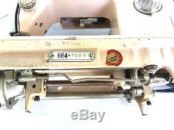 Industrial Strength Heavy Duty Vintage White 664 Sewing Machine -sew Leather+