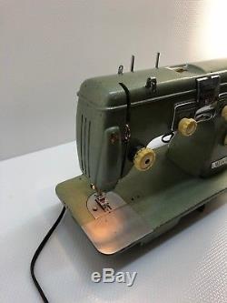 Industrial Strength Heavy Duty Vintage White Sewing Machine With Many Extras