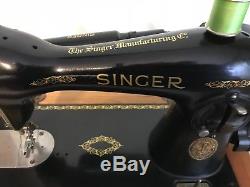 Industrial Strength Singer 15-91 Heavy Duty Sewing Machine Serviced Cherry Base