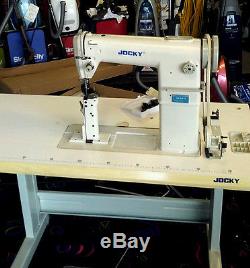 JOCKY 810 Post Bed METAL COMMERCIAL Industrial Sewing Machine WITH TABLE SERVO