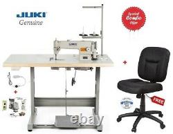 Juki DDL-8700 Lockstitch Sewing Machine with Servo Motor, Stand, Lamp, Free Chair. DIY