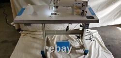 Juki DDL-8700 SEWING MACHINE WITH T-LEGS STAND, CASTERS, SERVO MOTOR LED LAMP