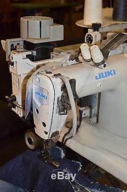 Juki MS-1190 Industrial Sewing Machine with Puller, Motor, Table, Thread Stand