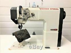 Mauzer 591 Post Top &bottom Rollfeed +needle Feed 110v Industrial Sewing Machine