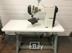 Mauzer 591 Post Top &bottom Rollfeed +needle Feed 110v Industrial Sewing Machine