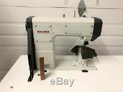 Mauzer 591 Post Top &bottom Rollfeed +needle Feed 110v Industrial Sewing Machine