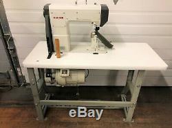 Mauzer 591 Post Top &bottom Rollfeed +needle Feed 110v Industrial Sewing Machine