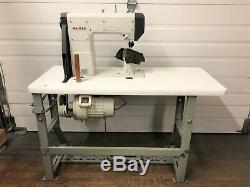 Mauzer 591 Post Top &bottom Rollfeed +needle Feed 110v Industrial Sewing Machine