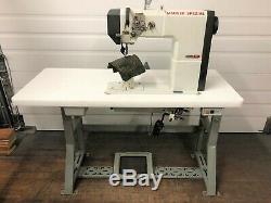 Mauzer 591 Post Top &bottom Rollfeed +needle Feed 110v Industrial Sewing Machine