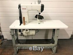 Mauzer 591 Post Top &bottom Rollfeed +needle Feed 110v Industrial Sewing Machine