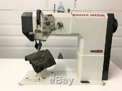 Mauzer 591 Post Top &bottom Rollfeed +needle Feed 110v Industrial Sewing Machine