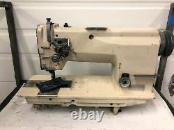 Mitsubishi Lt2-2230 2 Needle Feed 1/4 Spacing Reverse Industrial Sewing Machine