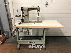 Mitsubishi Pb-810 Post Bed New Table & 110 Volt Servo Industrial Sewing Machine