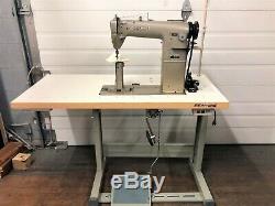 Mitsubishi Pb-810 Post Bed New Table & 110 Volt Servo Industrial Sewing Machine