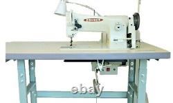 New Consew 206RB-5 Upholstery Sewing Machine, Stand, Servo Motor & LED Lamp