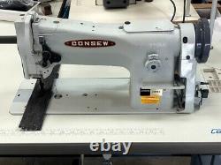 New Consew 206RB-5 Upholstery Sewing Machine, Stand, Servo Motor & LED Lamp