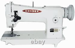 New Consew 206RB-5 Upholstery Sewing Machine, Stand, Servo Motor & LED Lamp